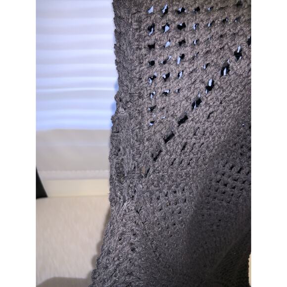 Frankies Bikinis Veronica Cover Up Black Crochet Knit Sleeveless Dress Large - Picture 7 of 9
